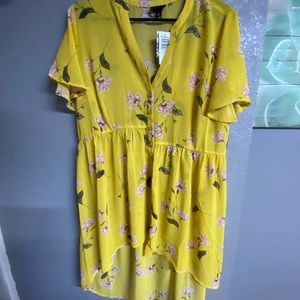 Torrid Yellow High Low Chiffon Babydoll Size 0